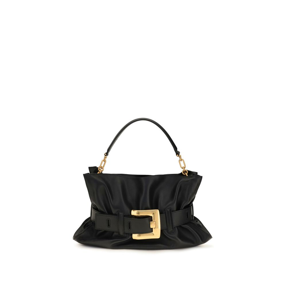 Balmain Black Calf Leather Bos Taurus Shoulder Bag Balmain