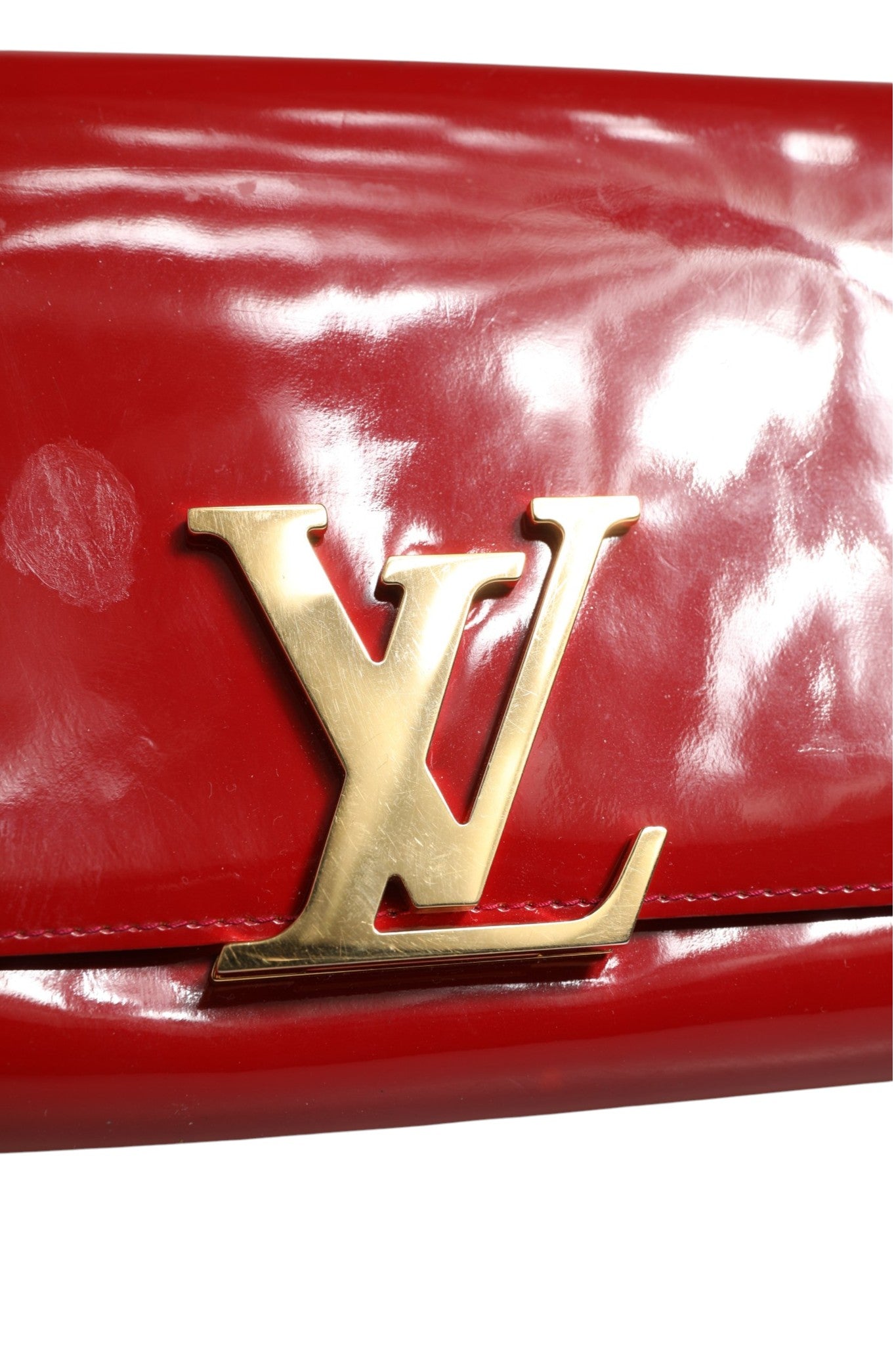 Louis Vuitton Louise PM Red Patent Leather Wallet On Chain Louis Vuitton