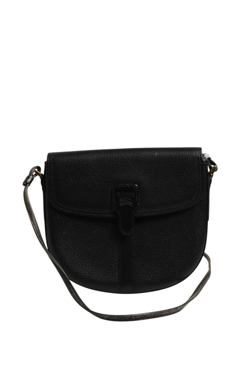 Burberry Black and Gold leather logo crossbody bag Burberry
