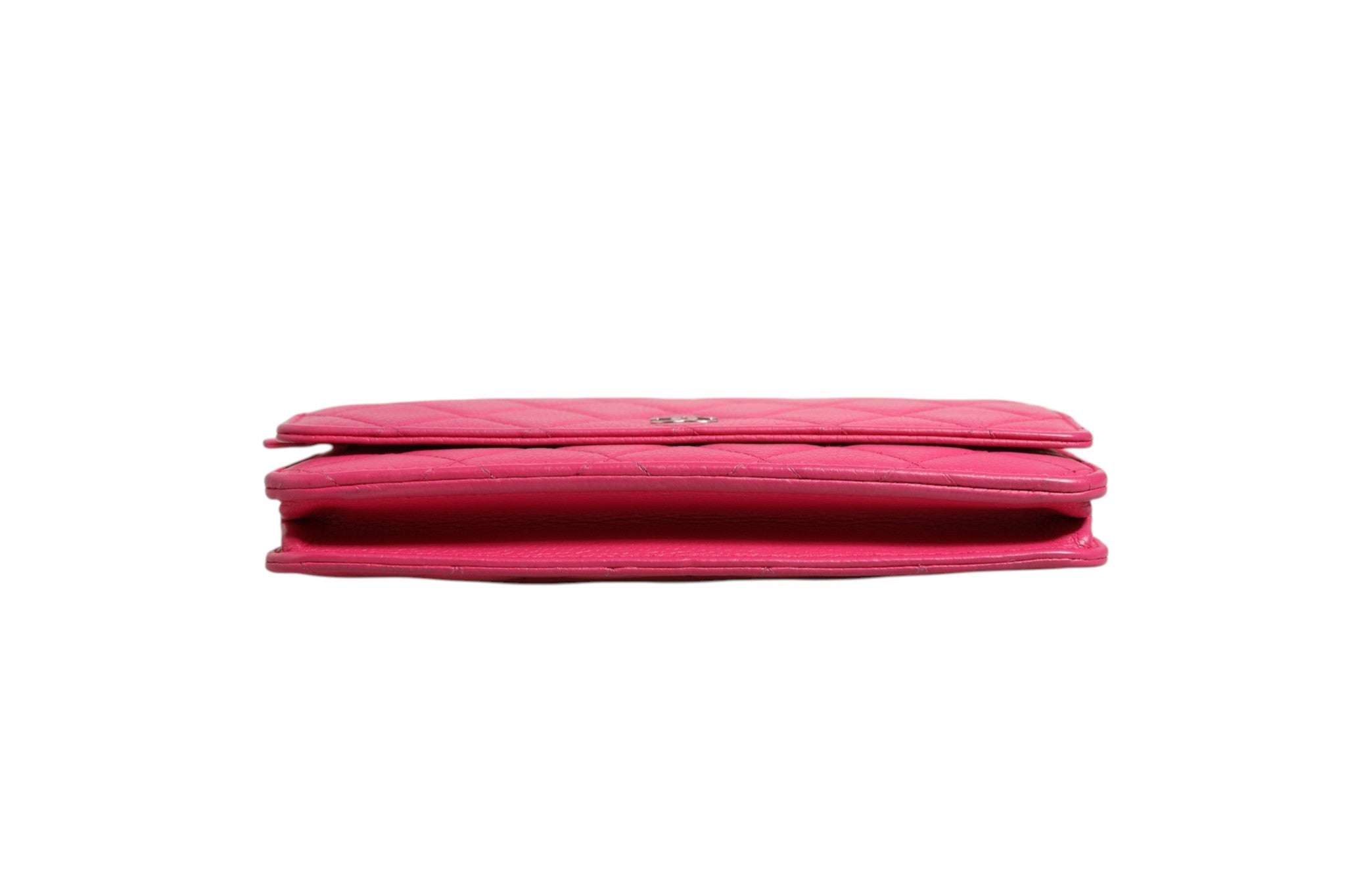 Chanel Pink Quilted Lambskin Wallet On Chain WOC Silver Chanel