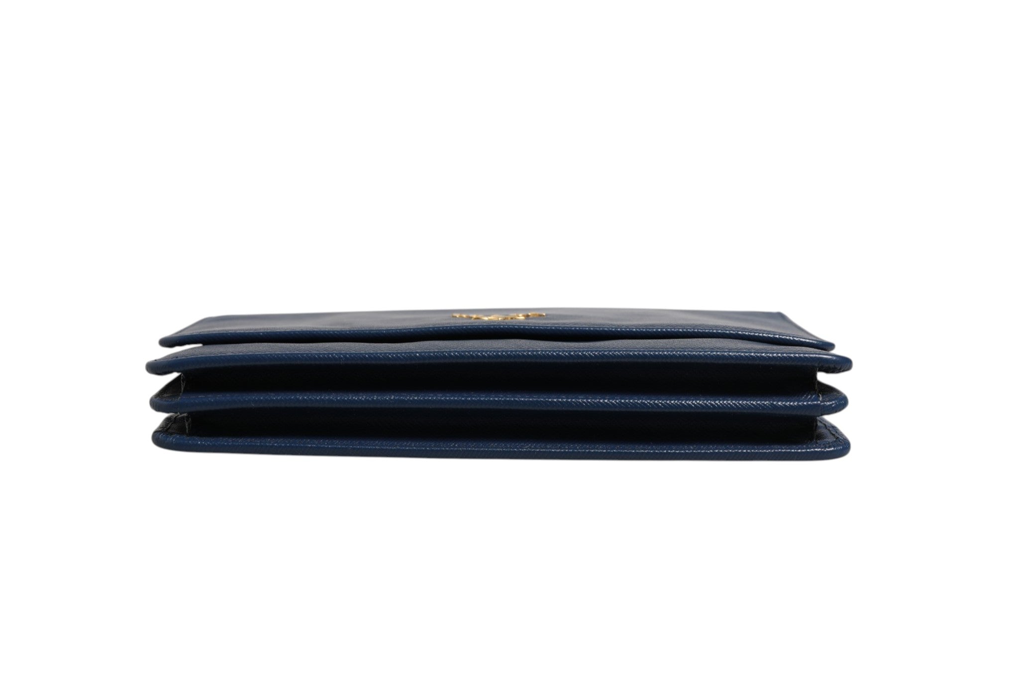Prada Blue Saffiano Leather Wallet on Chain Clutch Bag Prada