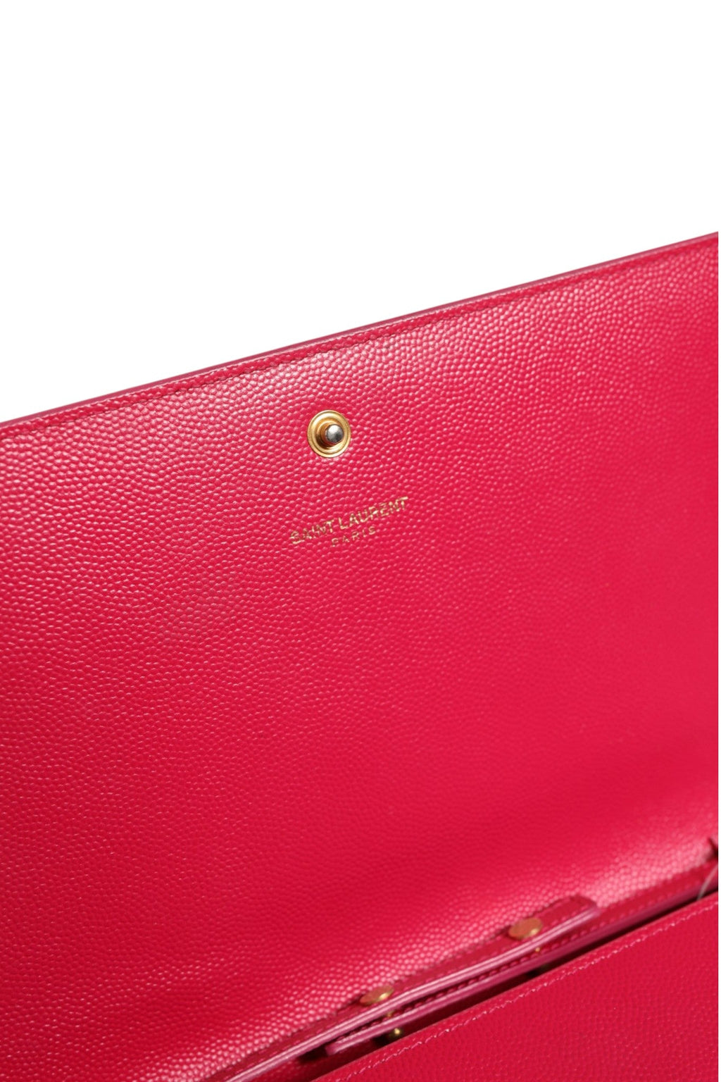 Saint Laurent Red Leather Monogram Wallet on Chain Saint Laurent