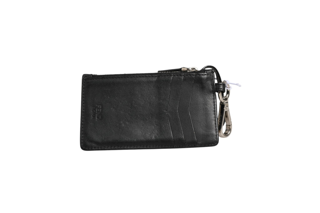 Fendi Vitello Liberty Studded Coin Pouch Key Case Ardesia Fendi