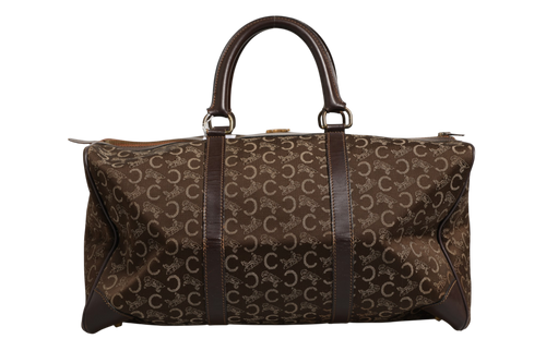 Celine Dark brown and Gold logo duffel Celine