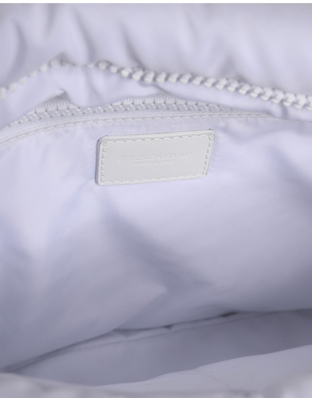 Dolce & Gabbana White Logo Plaque Polyester Quilted Shoulder Borse Bag Dolce & Gabbana