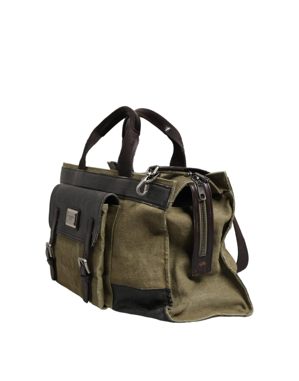 Dolce & Gabbana Military Green Two Tone Tote Duffel Shoulder Borse Bag Dolce & Gabbana