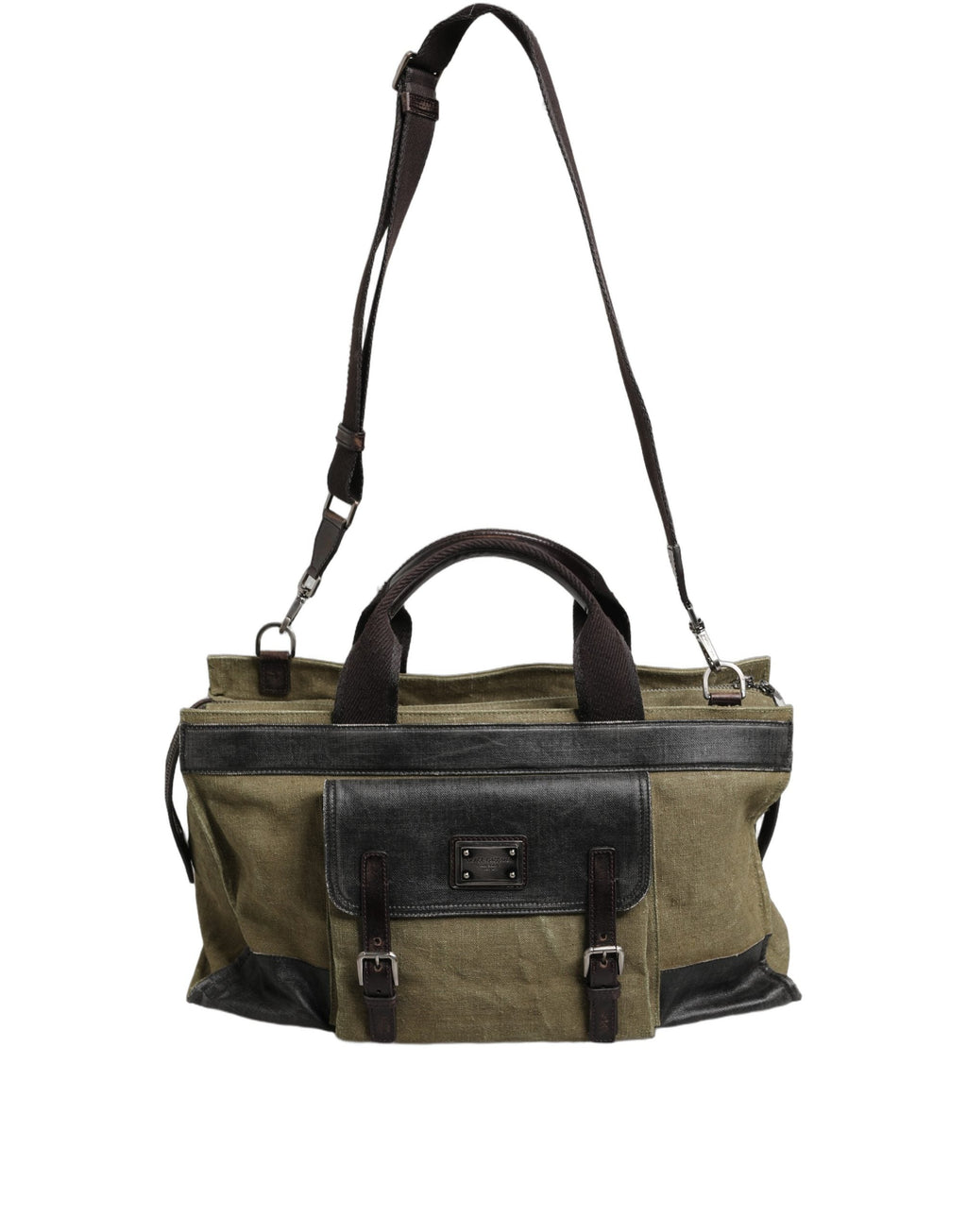 Dolce & Gabbana Military Green Two Tone Tote Duffel Shoulder Borse Bag Dolce & Gabbana