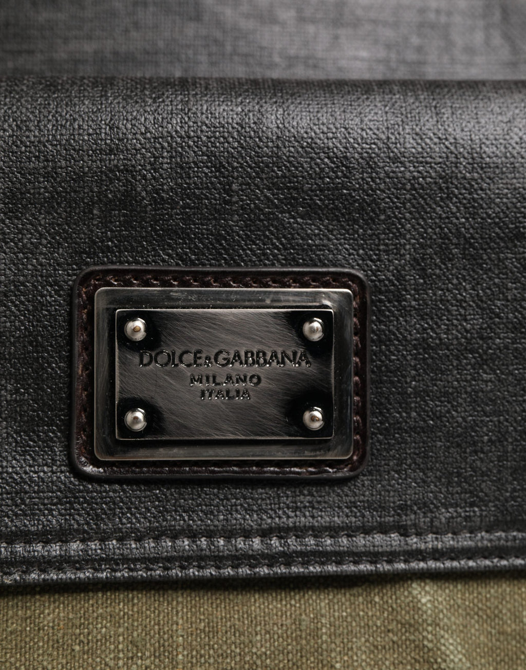 Dolce & Gabbana Military Green Two Tone Tote Duffel Shoulder Borse Bag Dolce & Gabbana