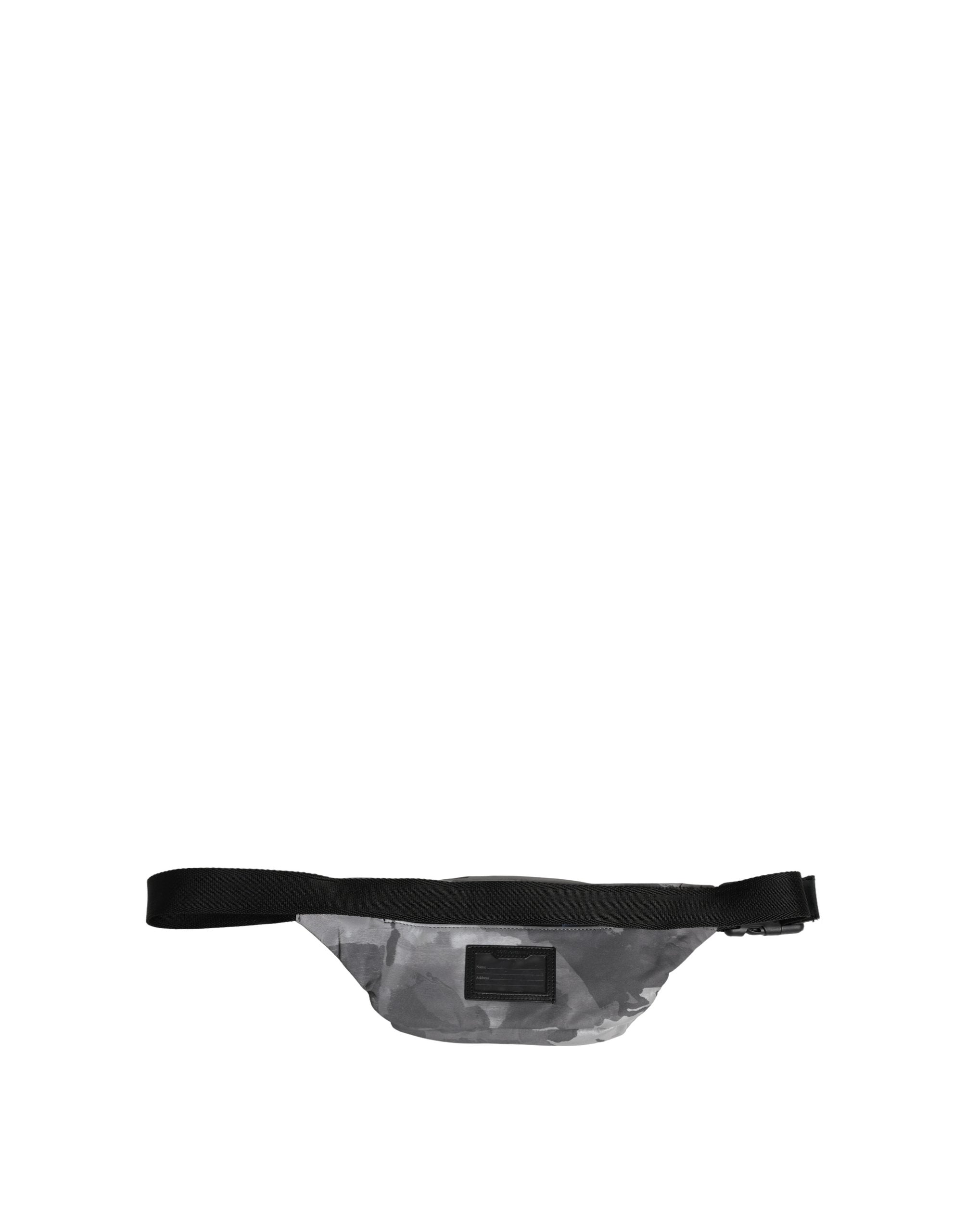 Dolce & Gabbana Black Nylon Brass Plate Camouflage Waist Fanny Pack Bag Dolce & Gabbana