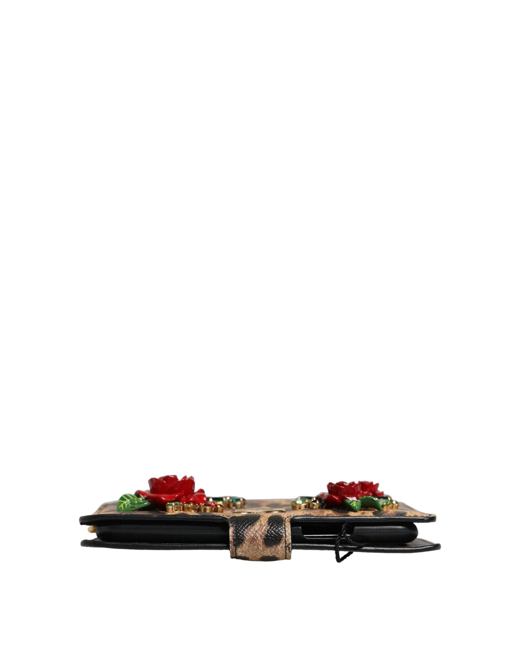 Dolce & Gabbana Flip Cover Brown Leopard Crystal iPhone X - XS Case Dolce & Gabbana