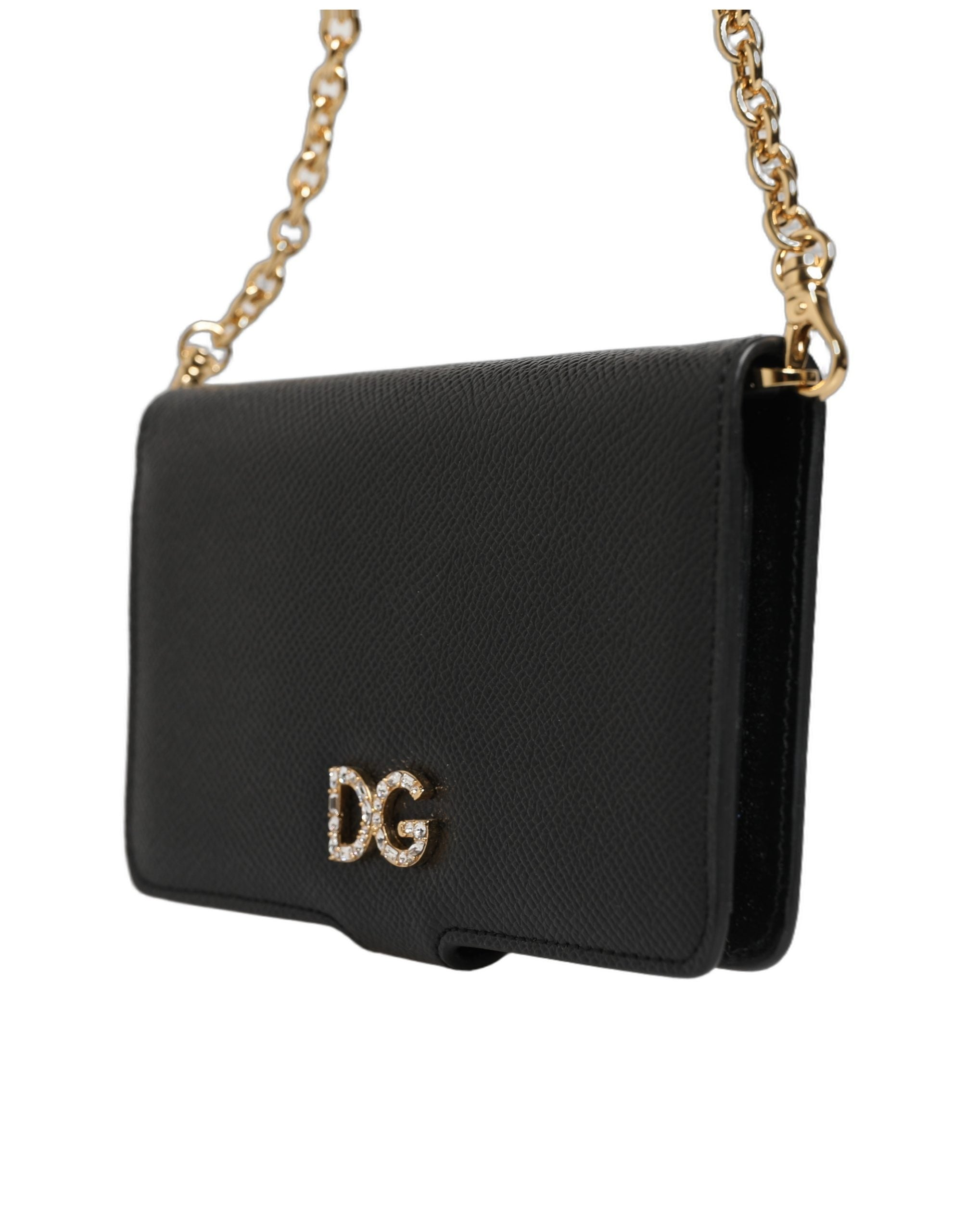 Dolce & Gabbana Case Flip Cover Black Calf Leather iPhone X - XS Phone Dolce & Gabbana
