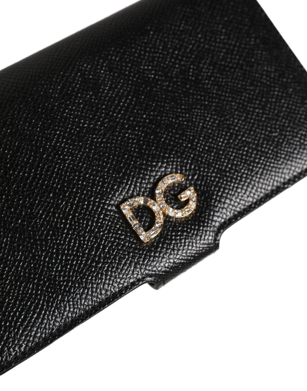 Dolce & Gabbana Case Flip Cover Black Calf Leather iPhone X - XS Phone Dolce & Gabbana
