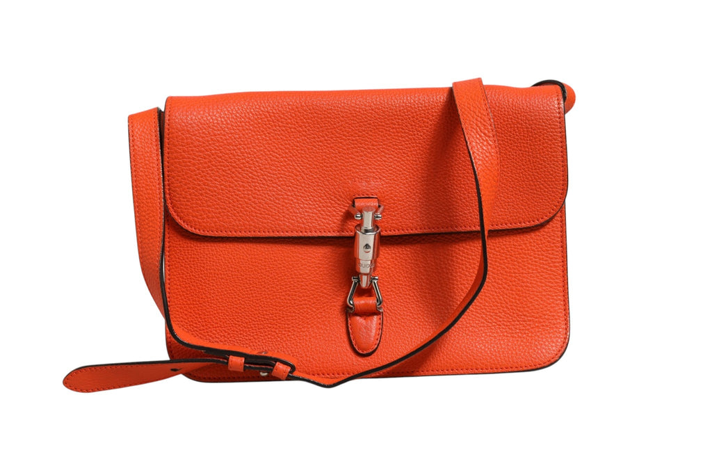 Gucci Jackie Soft Flap Shoulder Bag Leather Orange Gucci