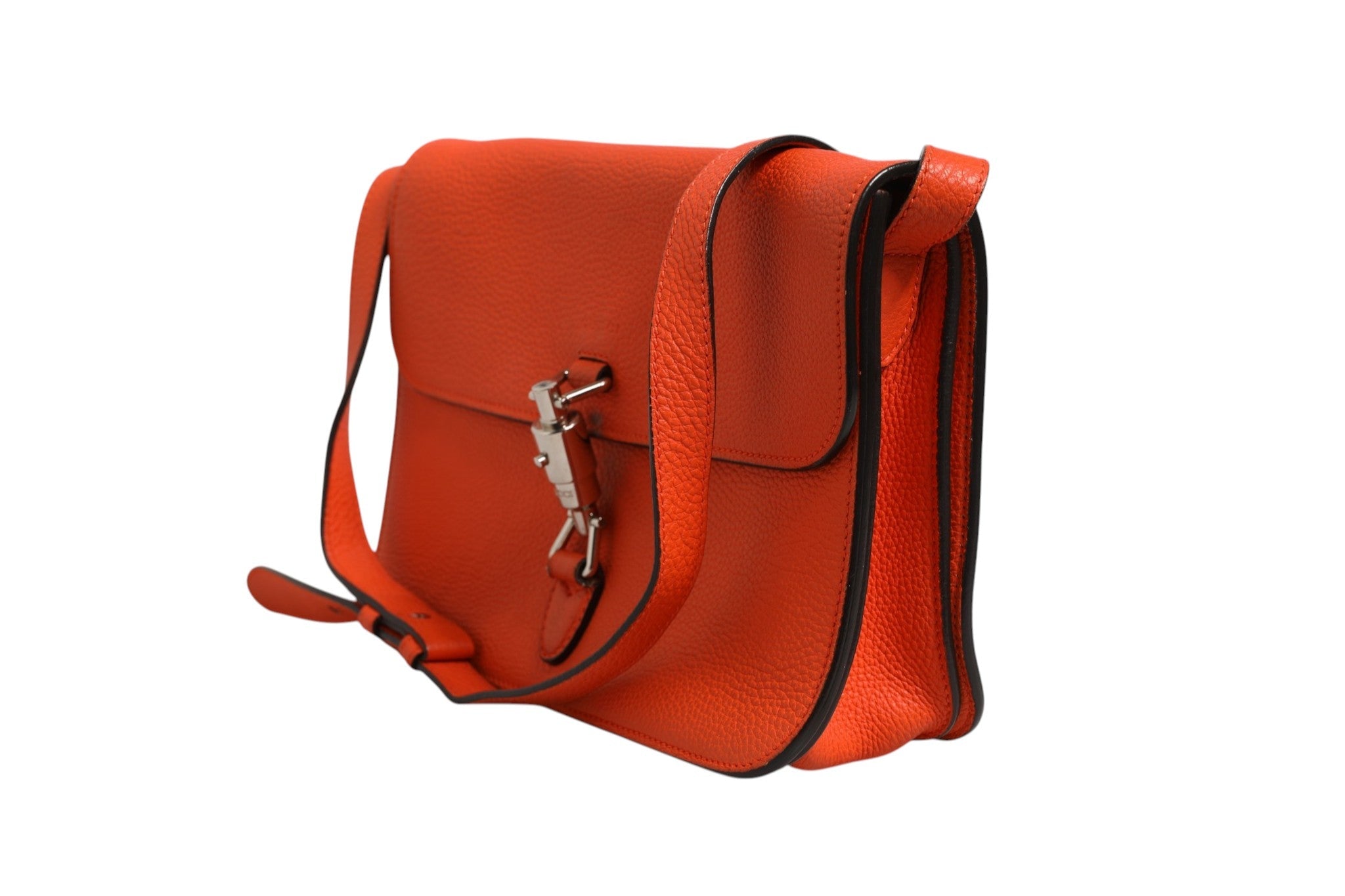 Gucci Jackie Soft Flap Shoulder Bag Leather Orange Gucci