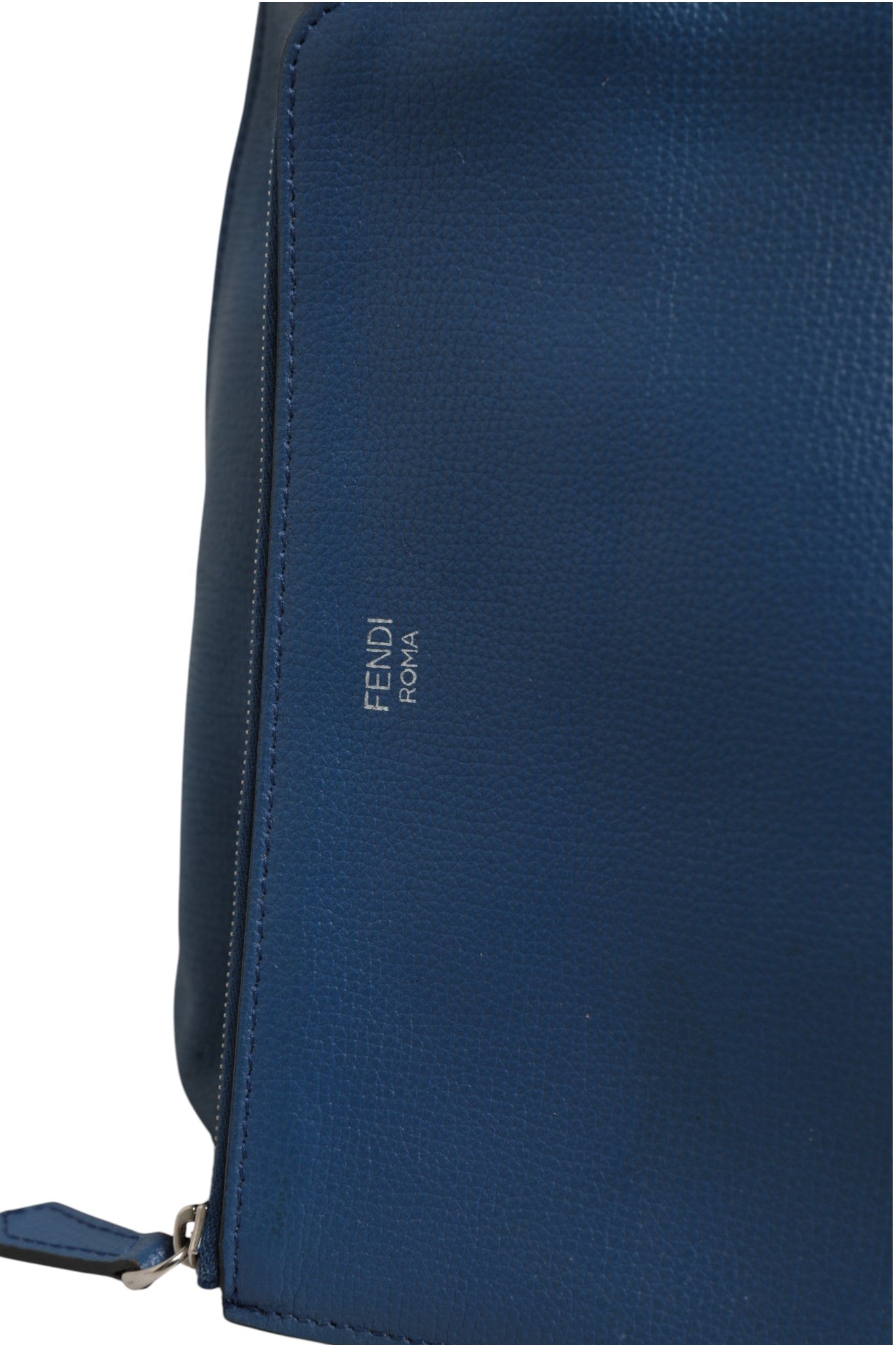 Fendi Leather Navy Blue Shopping Tote Fendi