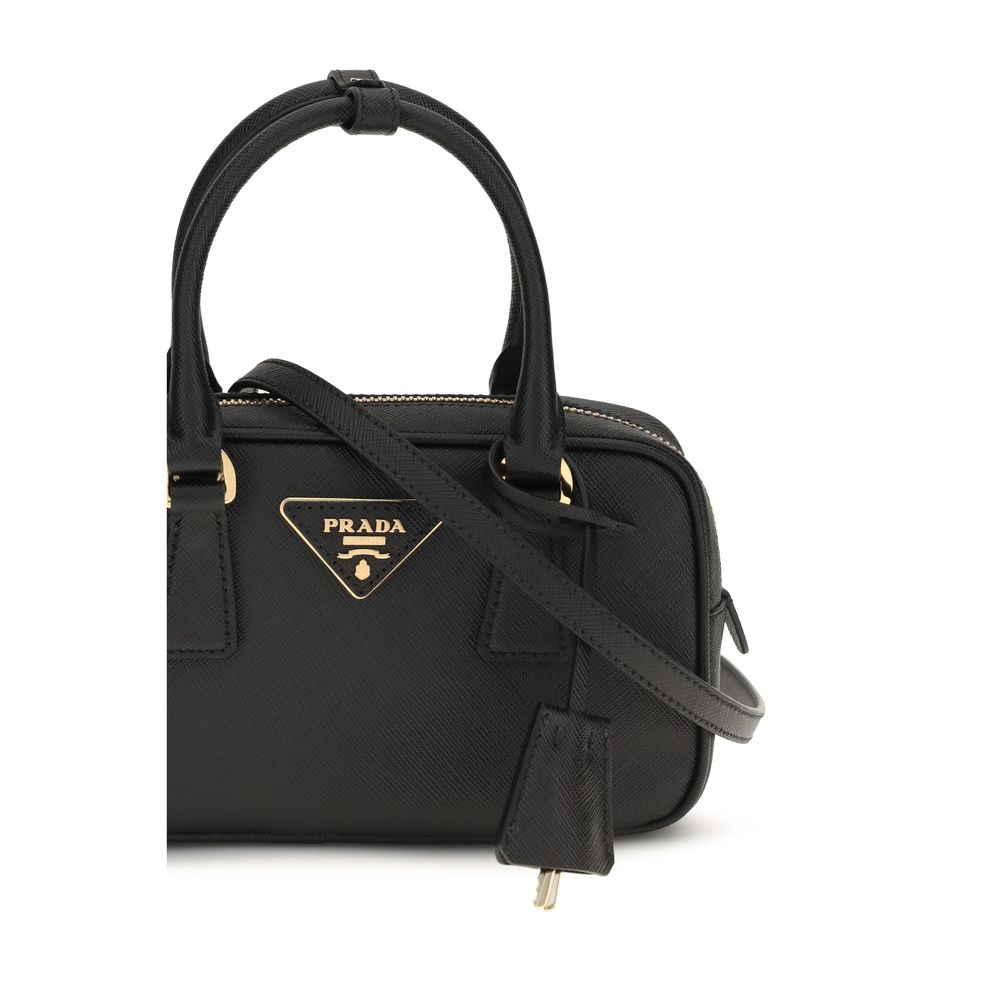 Prada Black Calf Leather Bos Taurus Handbag Prada