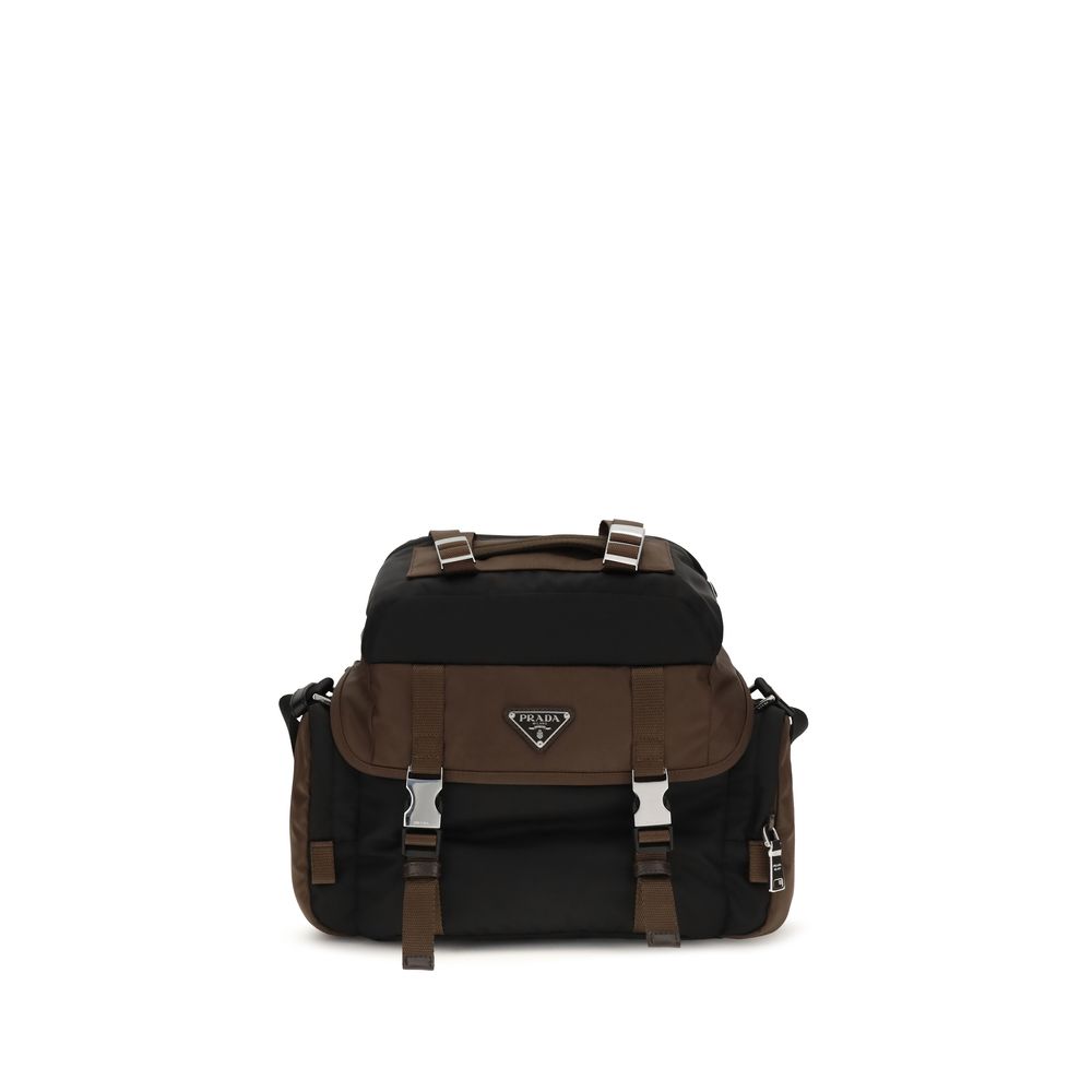 Prada Brown Recycled Polyamide Shoulder Bag Prada