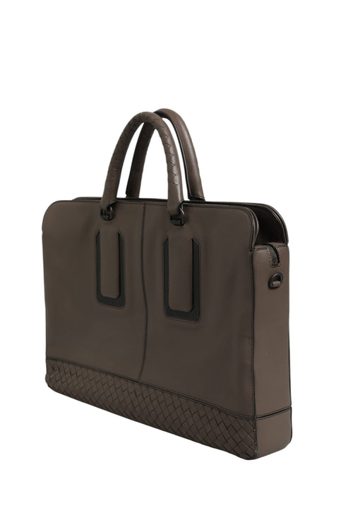 Bottega Veneta Getaway Intrecciato Leather Briefcase Bottega Veneta