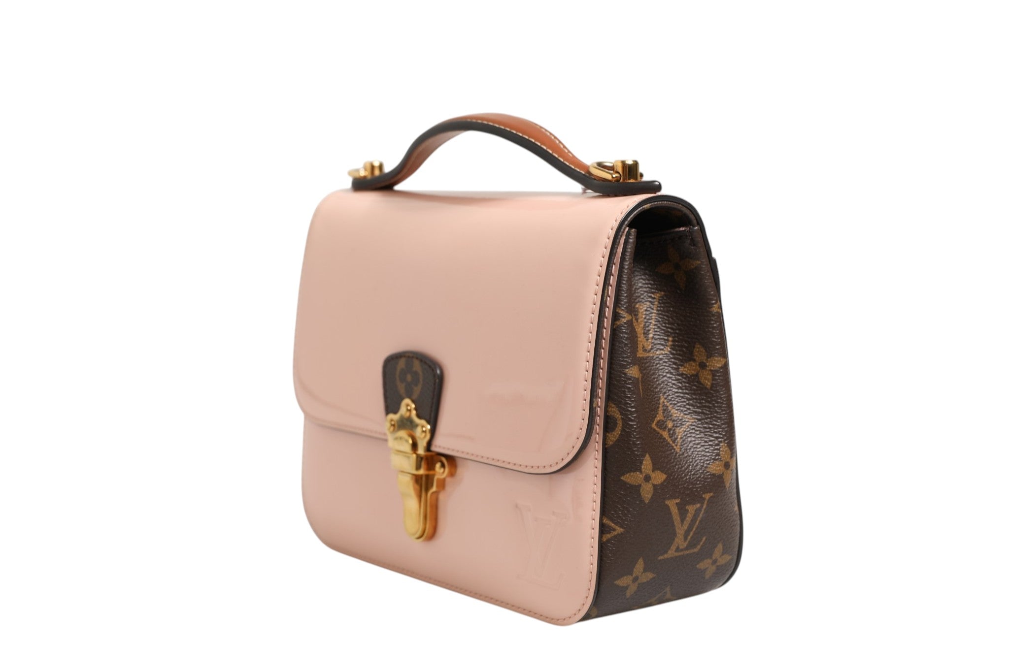 Louis Vuitton Pink Vernis and Monogram Canvas Cherrywood BB Shoulder Bag Louis Vuitton