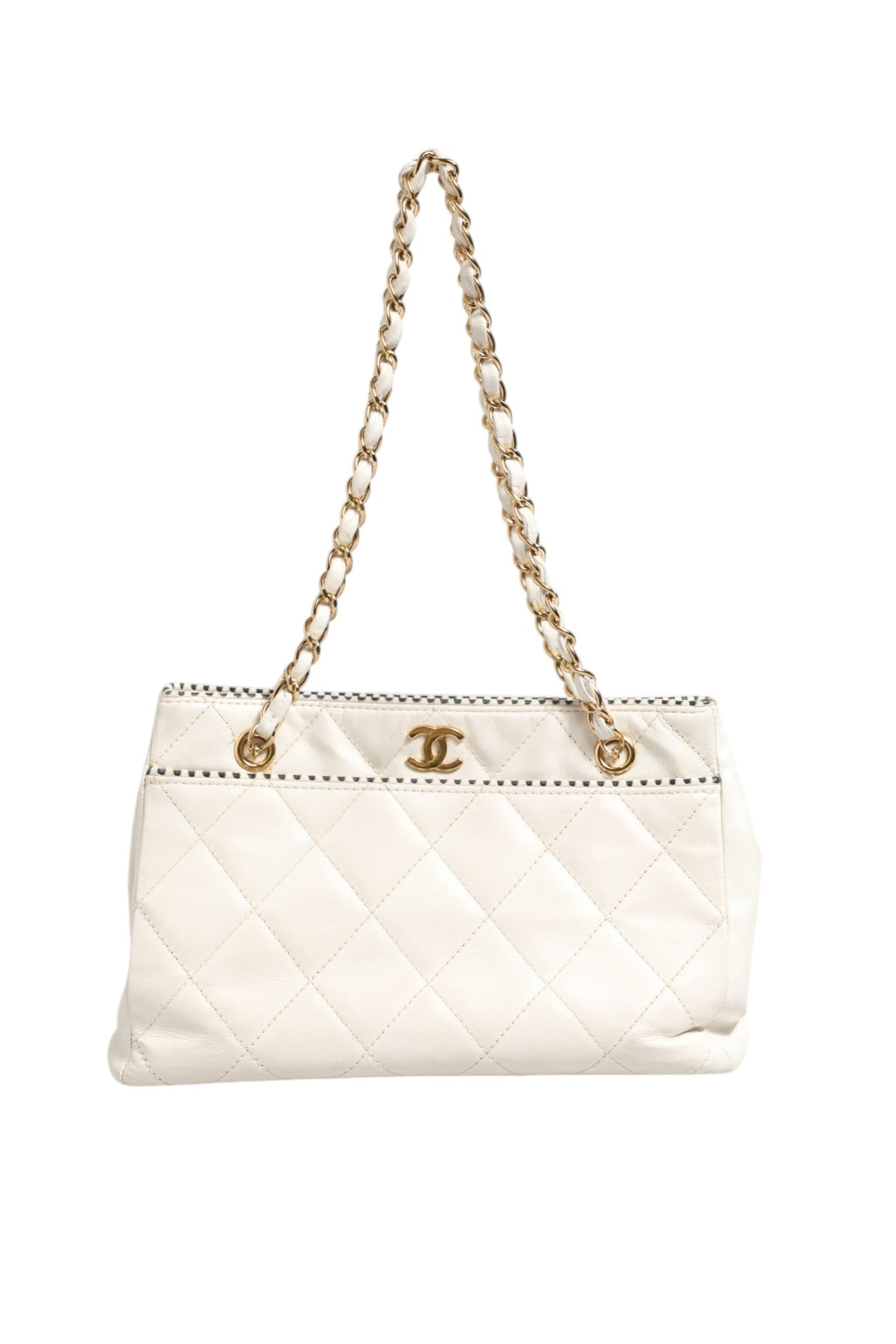 Chanel Shiny Calfskin Quilted Mini 22 White 1792563 Chanel