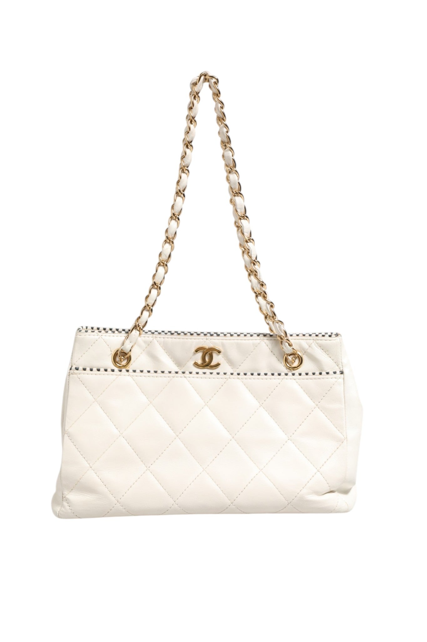 Chanel Shiny Calfskin Quilted Mini 22 White 1792563 Chanel