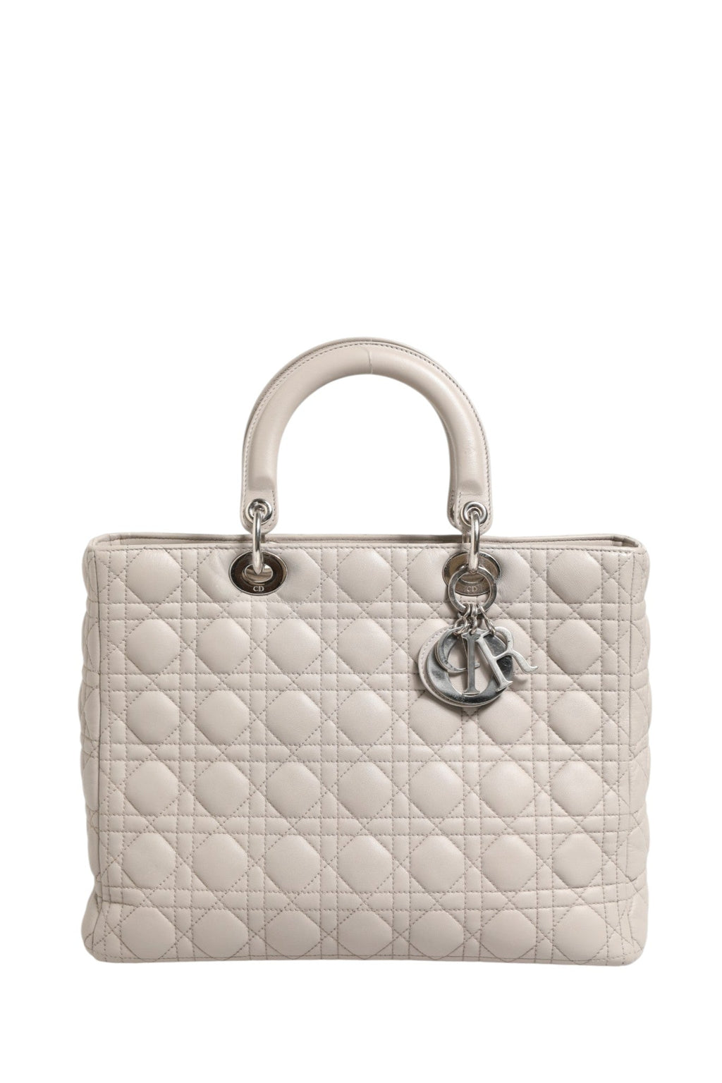 Christian Dior Lady Dior Large Grey Cannage Lambskin Bag Christian Dior