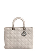 Christian Dior Lady Dior Large Grey Cannage Lambskin Bag Christian Dior
