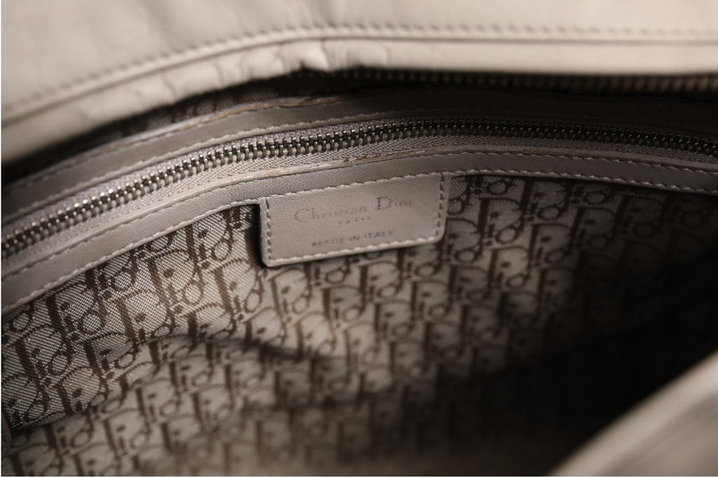 Christian Dior Lady Dior Large Grey Cannage Lambskin Bag Christian Dior