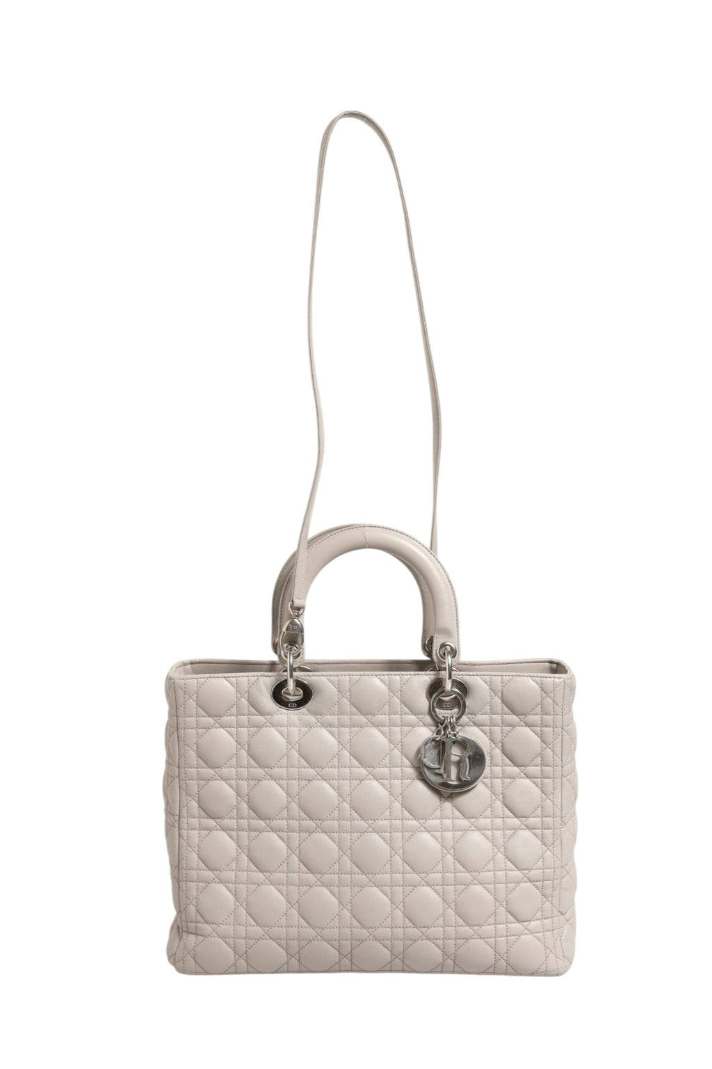 Christian Dior Lady Dior Large Grey Cannage Lambskin Bag Christian Dior