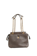 Fendi Brown Quilted Lambskin Leather Dotcom Click Small Shoulder Bag Fendi