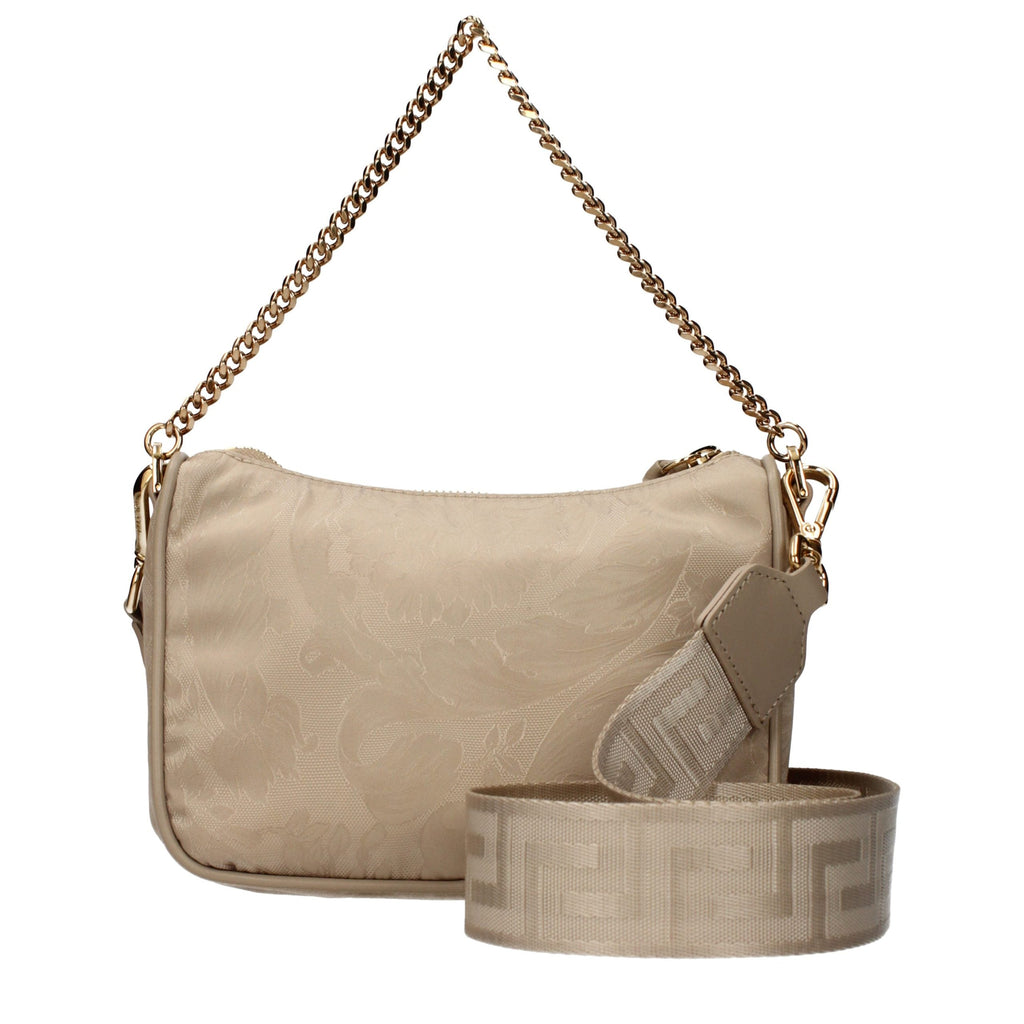 Versace Beige Fabric Handbag Versace