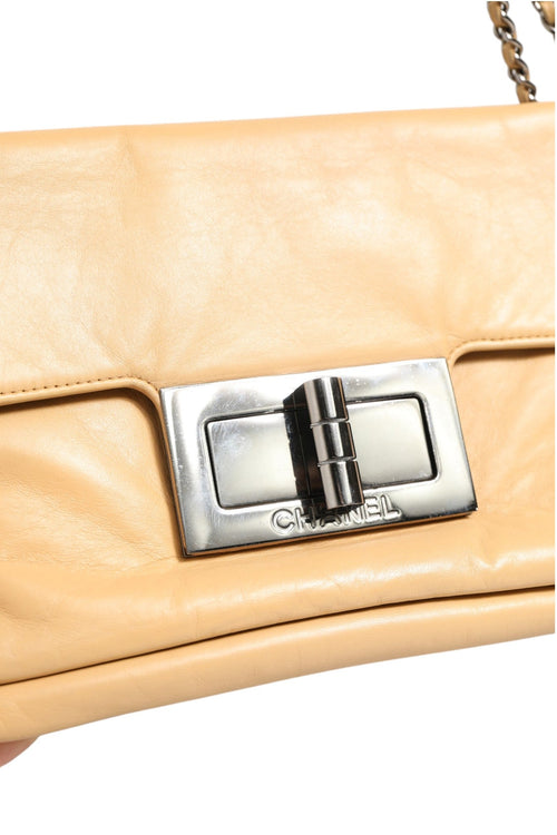 Chanel Beige Lambskin Giant Reissue Mademoiselle Lock Flap Bag Chanel