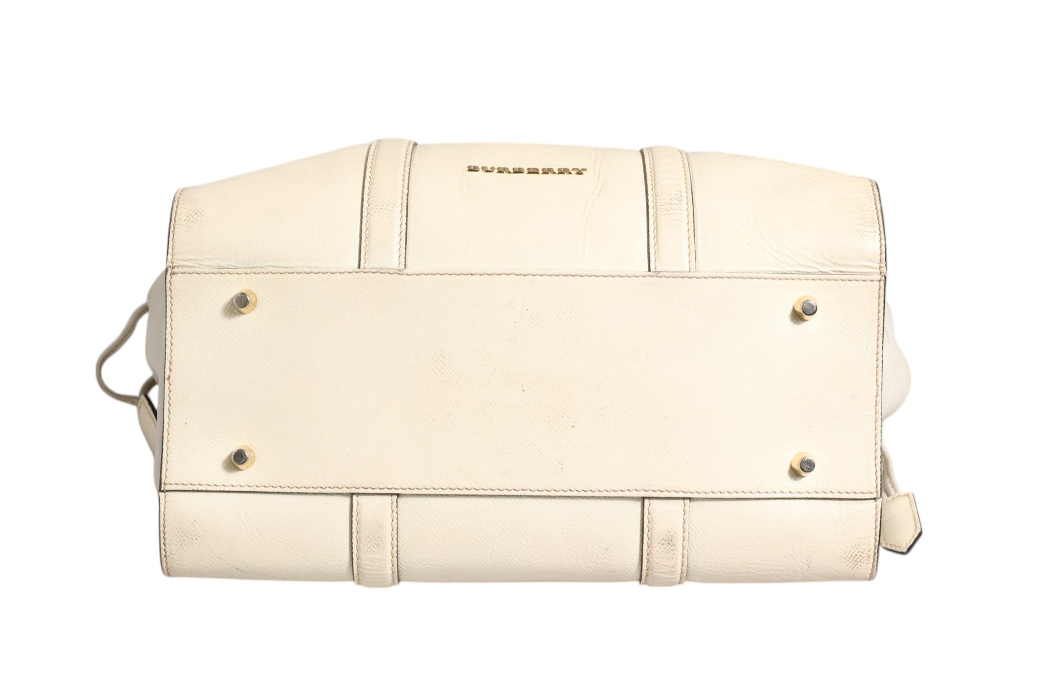 Burberry Chalk White Large Leather Tote Bag Burberry