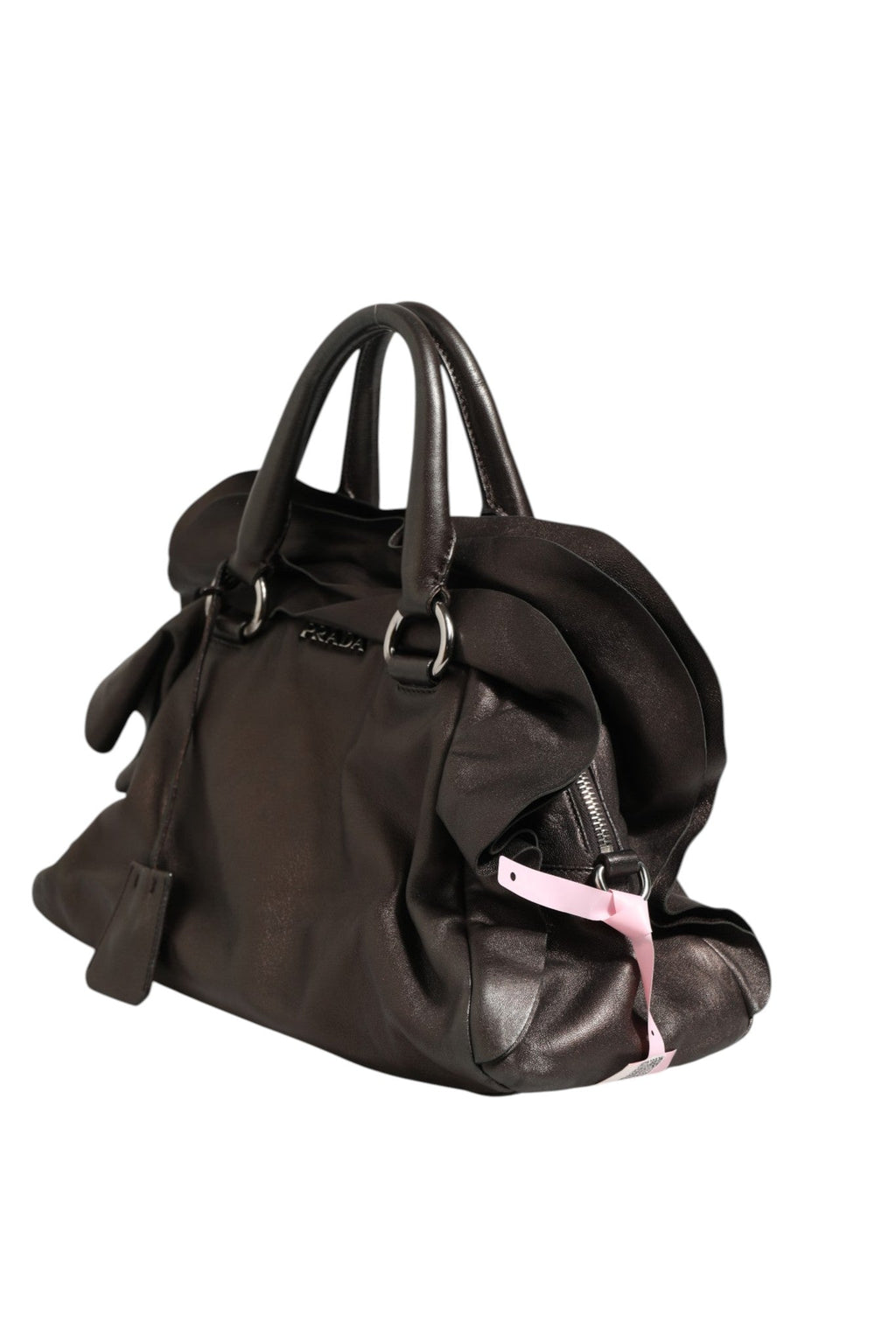 Prada Metallic Nappa Leather Ruffle Shoulder Bag Prada