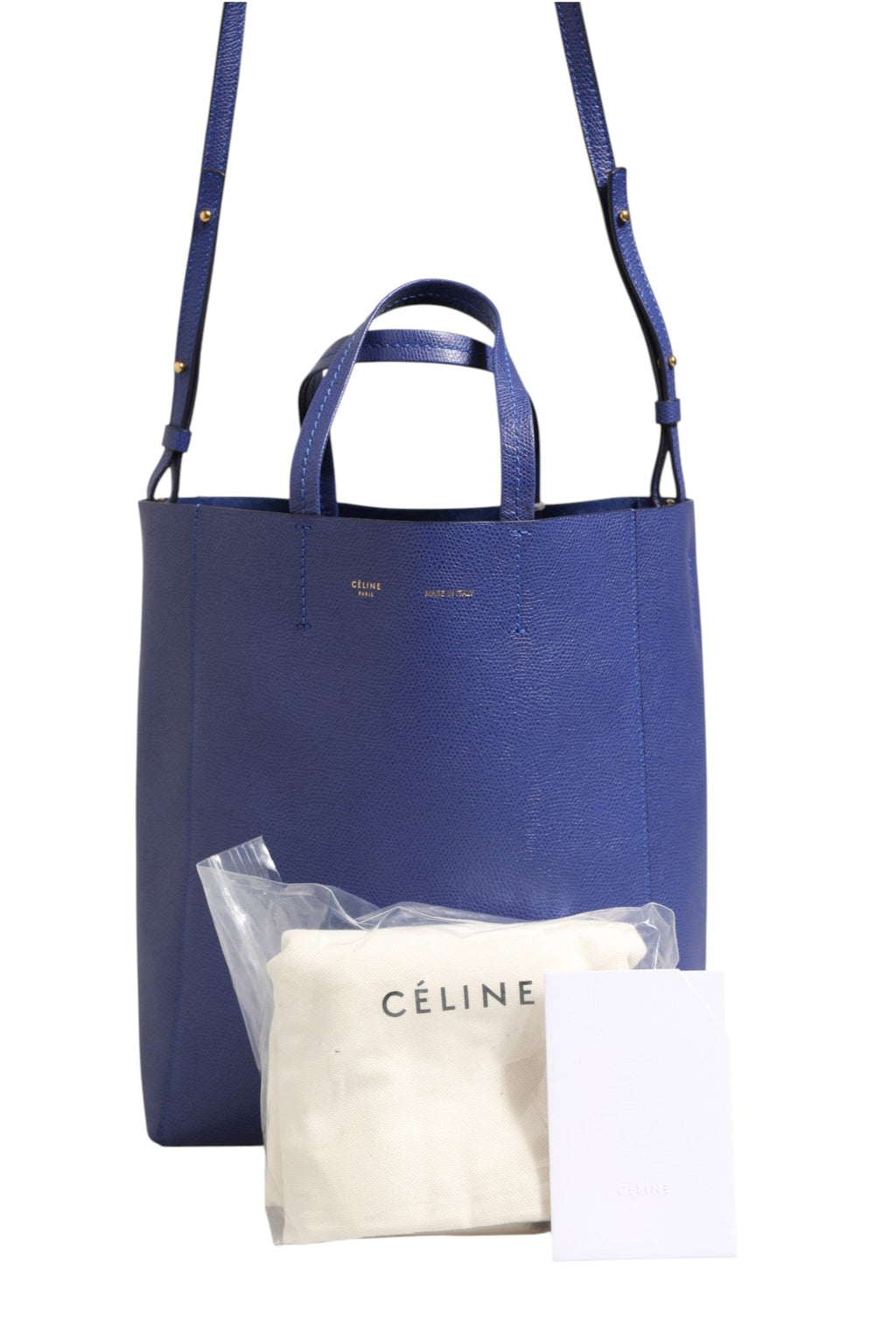 Celine Blue with Gold Tote Bag Celine