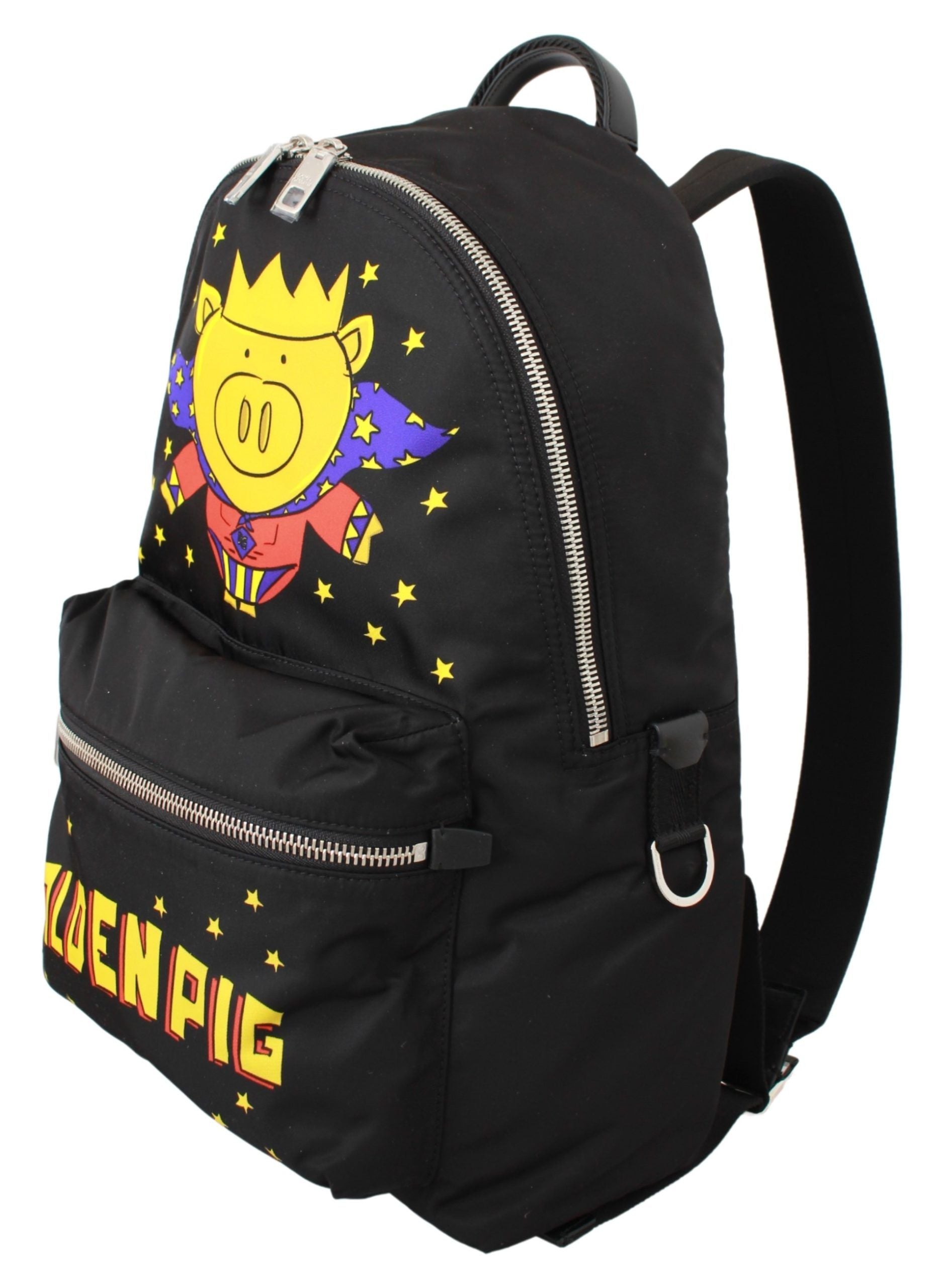 Dolce & Gabbana Black Golden Pig of the Year School Backpack - Lusso Punto