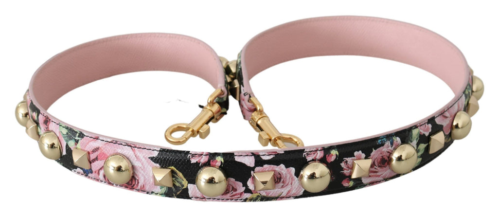 Dolce & Gabbana Pink Floral Leather Stud Accessory Shoulder Strap - Lusso Punto