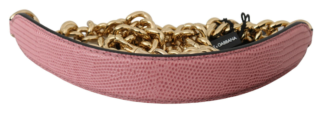 Dolce & Gabbana Pink Leather Gold Chain Accessory Shoulder Strap - Lusso Punto