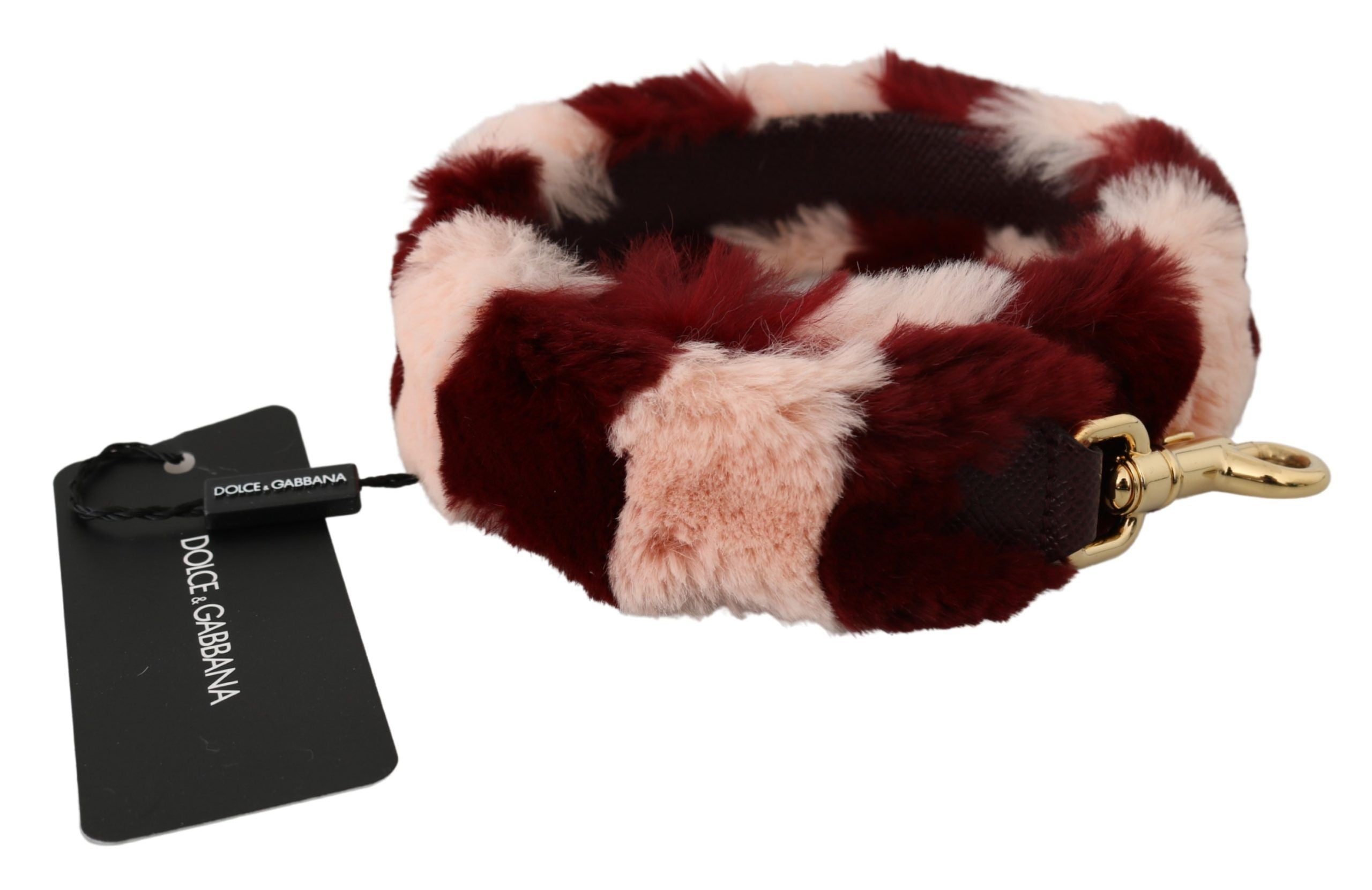 Dolce & Gabbana Pink Red Lapin Fur Accessory Shoulder Strap - Lusso Punto