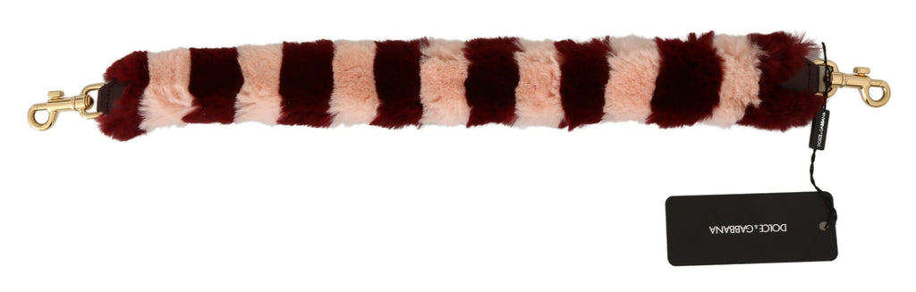 Dolce & Gabbana Pink Red Lapin Fur Accessory Shoulder Strap - Lusso Punto