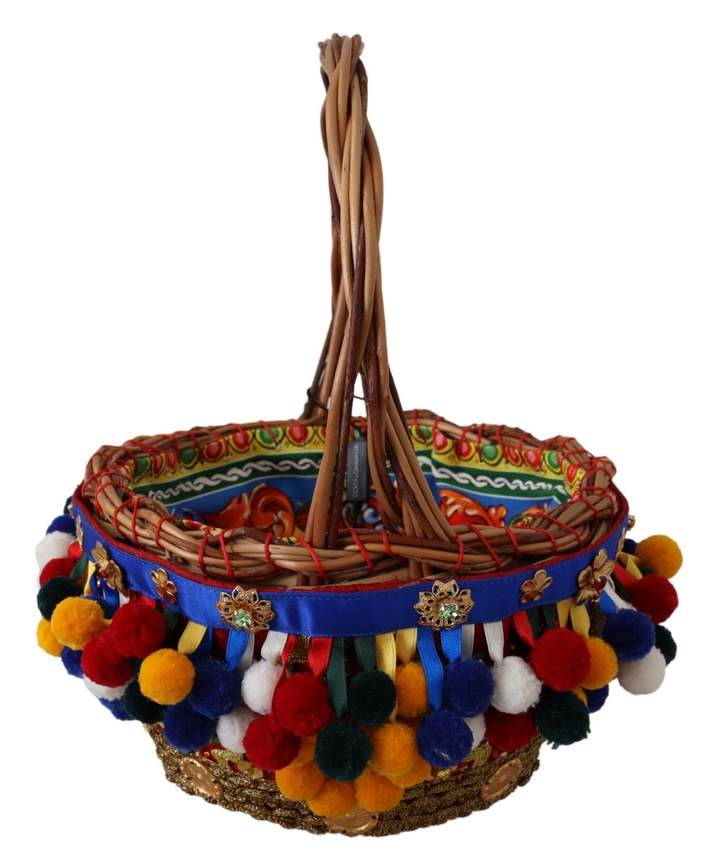 Dolce & Gabbana Multicolor Cotton Embellished Agnese Basket Tote Bag - Lusso Punto