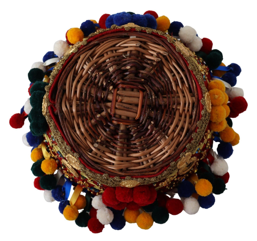 Dolce & Gabbana Multicolor Cotton Embellished Agnese Basket Tote Bag - Lusso Punto