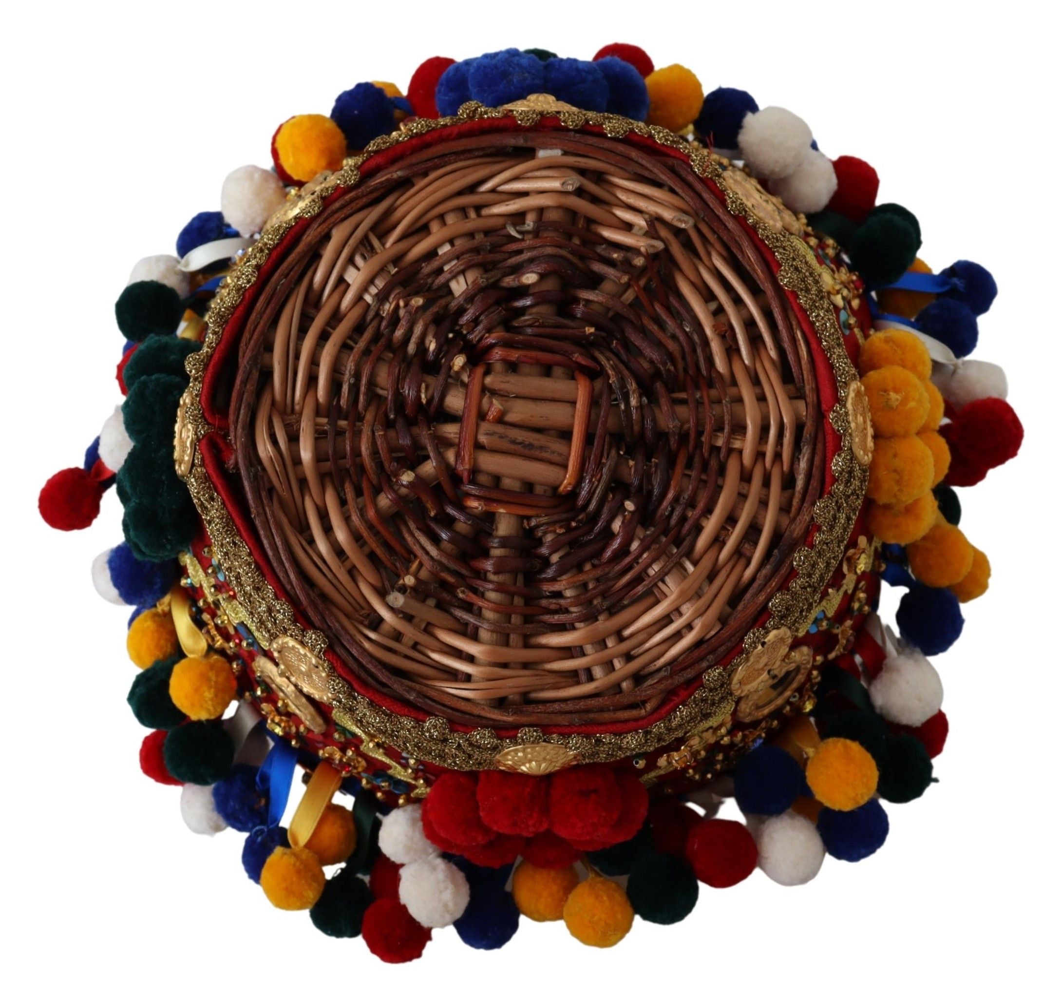 Dolce & Gabbana Multicolor Cotton Embellished Agnese Basket Tote Bag - Lusso Punto