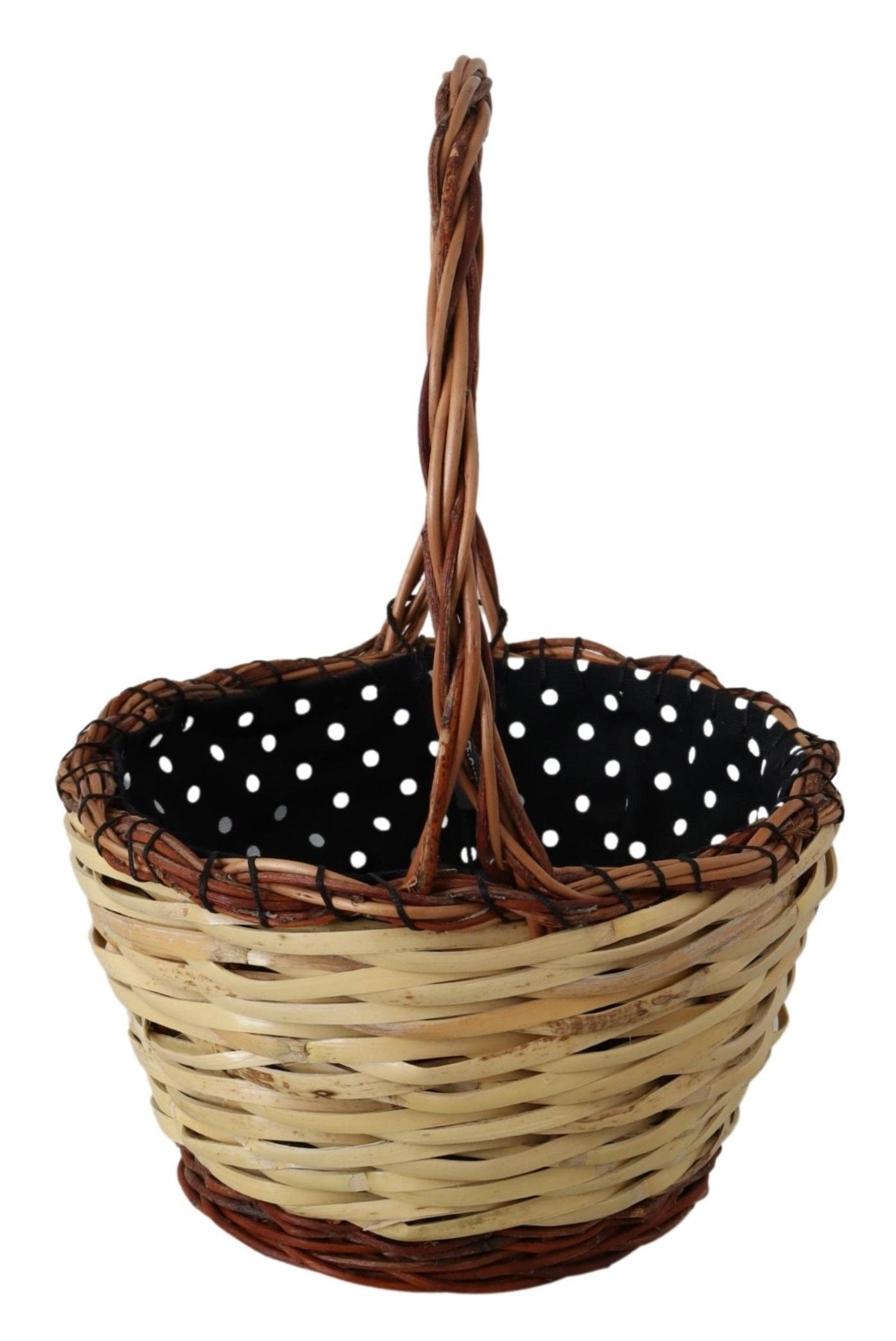 Dolce & Gabbana Beige Wood Wicker Rattan Basket Tote Bag - Lusso Punto