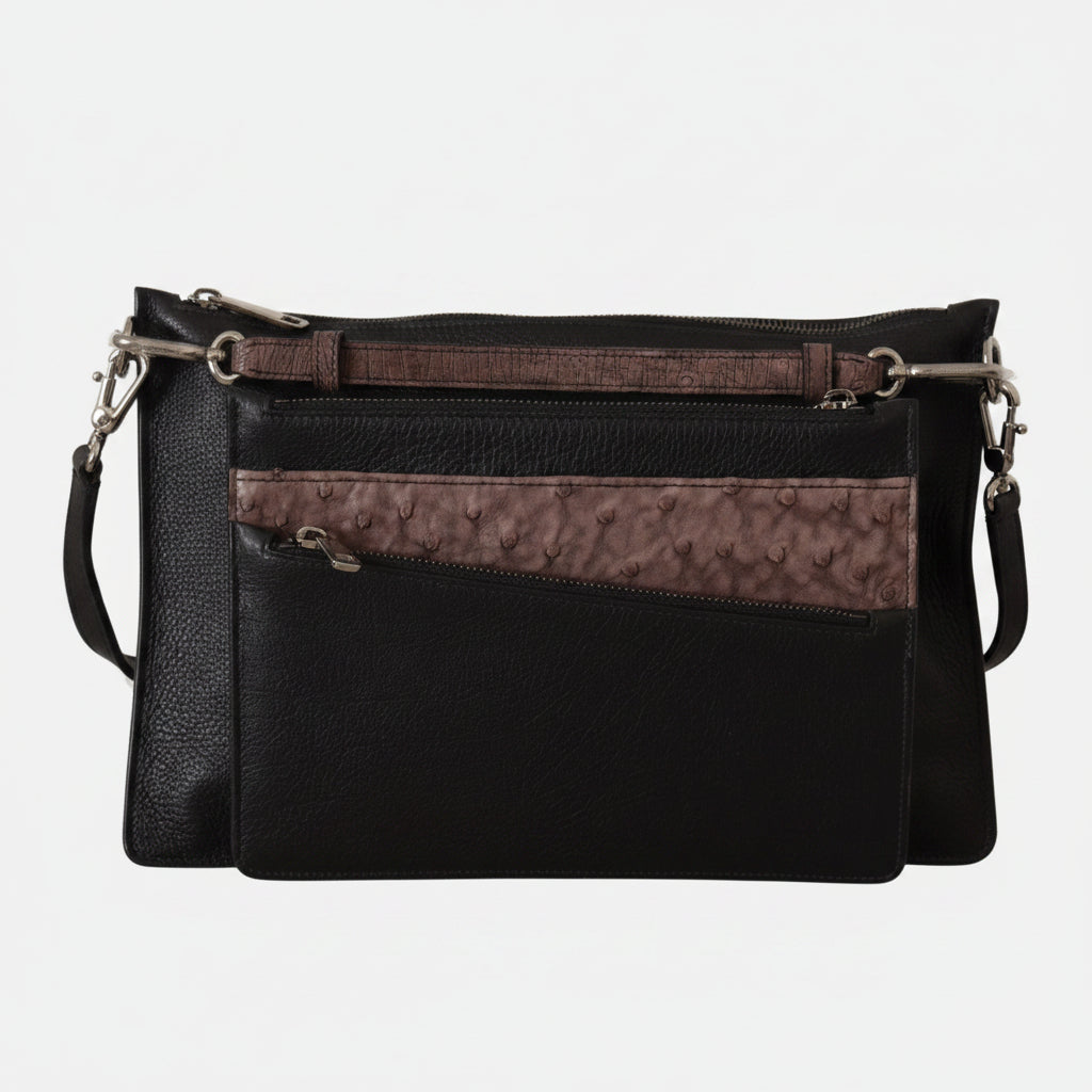 Dolce & Gabbana Black Exotic Leather Shoulder Sling Alta Sartoria Bag - Lusso Punto