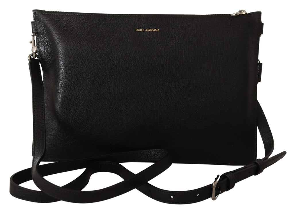 Dolce & Gabbana Black Exotic Leather Shoulder Sling Alta Sartoria Bag - Lusso Punto