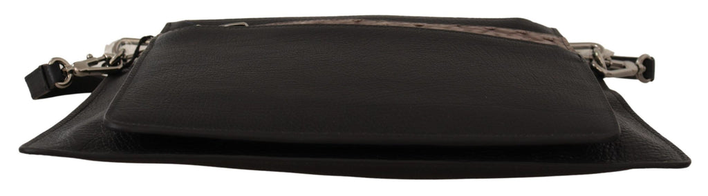 Dolce & Gabbana Black Exotic Leather Shoulder Sling Alta Sartoria Bag - Lusso Punto