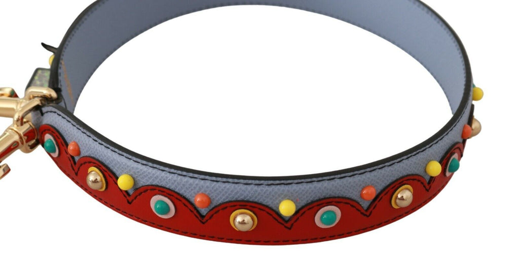 Dolce & Gabbana Blue and red Shoulder Strap Leather Blue Handbag Accessory - Lusso Punto
