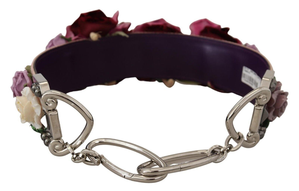 Dolce & Gabbana Multicolor Floral Appliques Metal Shoulder Strap - Lusso Punto