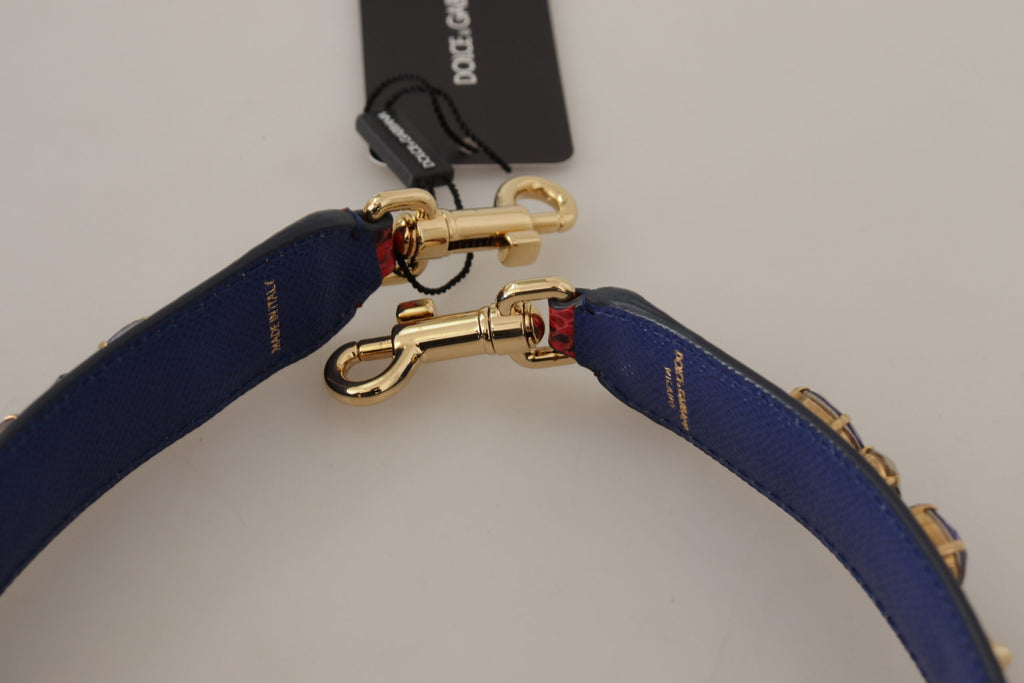 Dolce & Gabbana Red Exotic Leather Crystals Bag Shoulder Strap - Lusso Punto